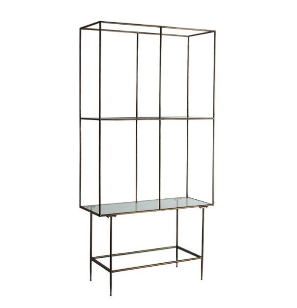 Bibliothèque verre transparent et métal vieilli Jill - Photo n°1