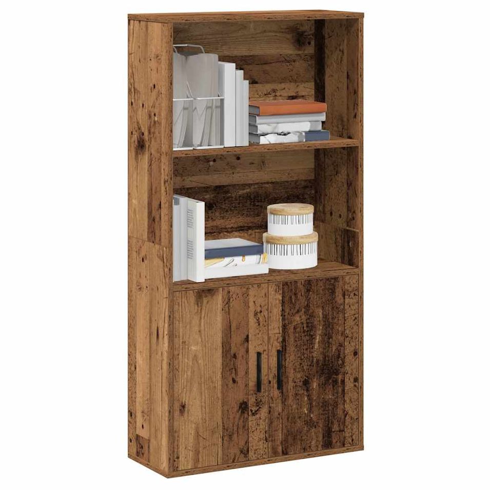 Bibliothèque vieux bois 60x24x120 cm bois d'ingénierie - Photo n°1