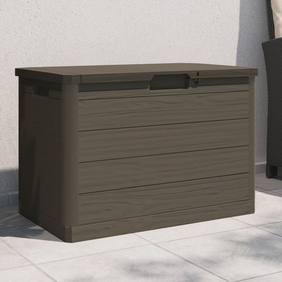 Boîte à coussins d'extérieur brun 77,5x44,5x53 cm polypropylène - Photo n°1