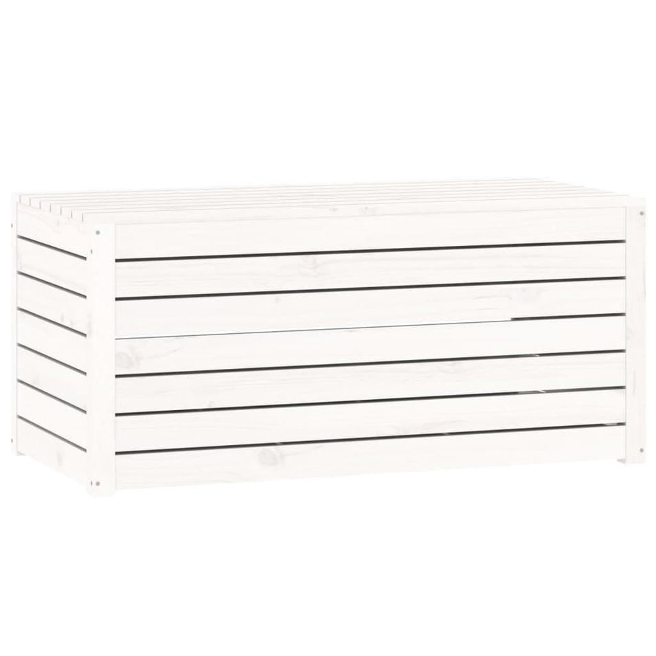Boîte de jardin blanc 101x50,5x46,5 cm bois massif de pin - Photo n°1
