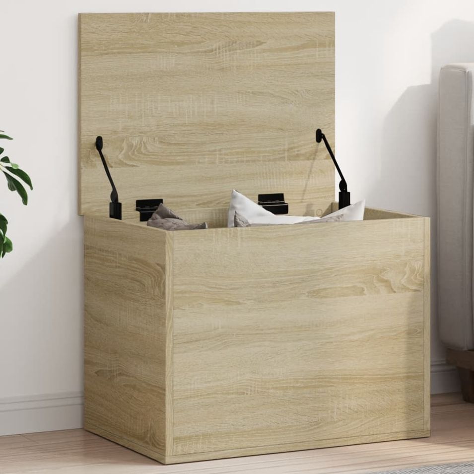 Boîte de rangement chêne sonoma 60x42x46 cm bois d'ingénierie - Photo n°1