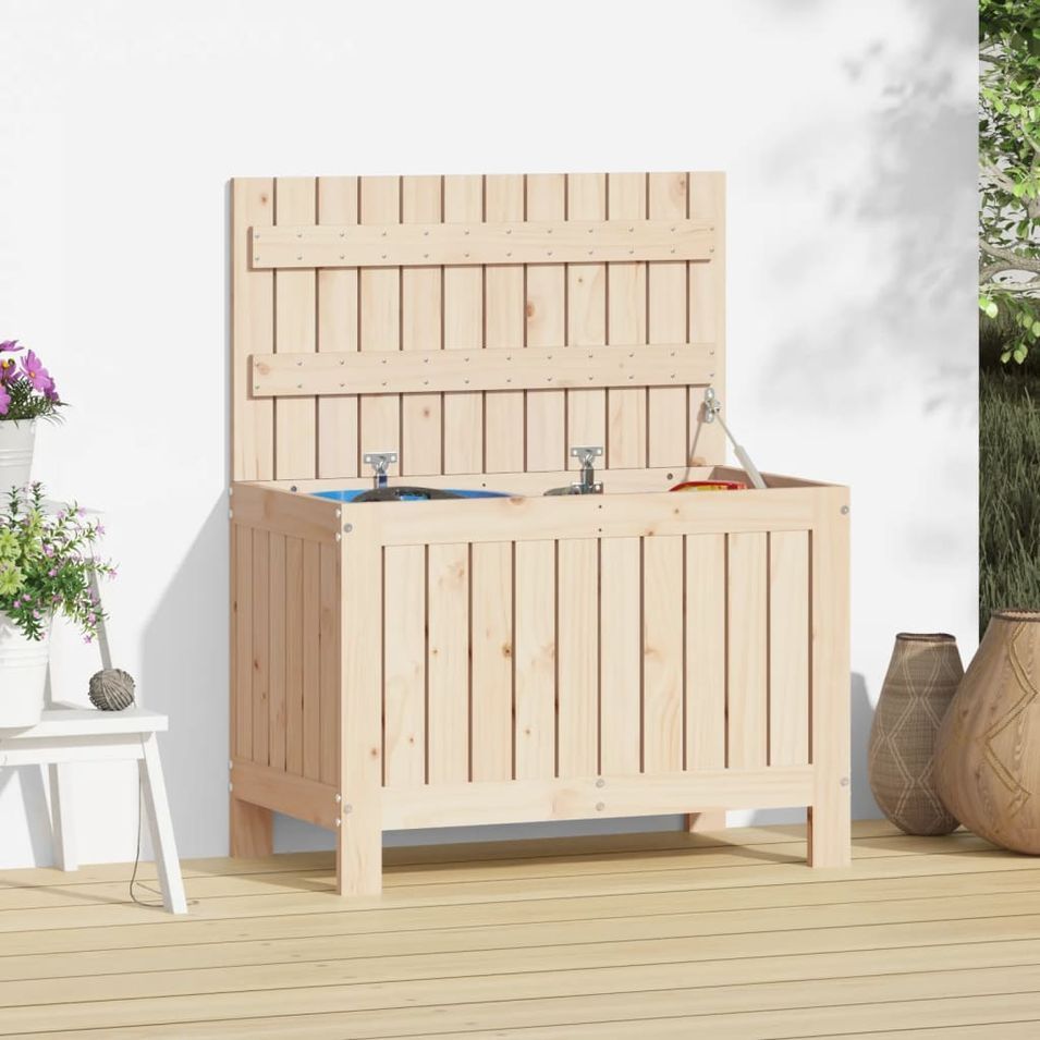 Boîte de rangement de jardin 76x42,5x54 cm Bois massif de pin - Photo n°1