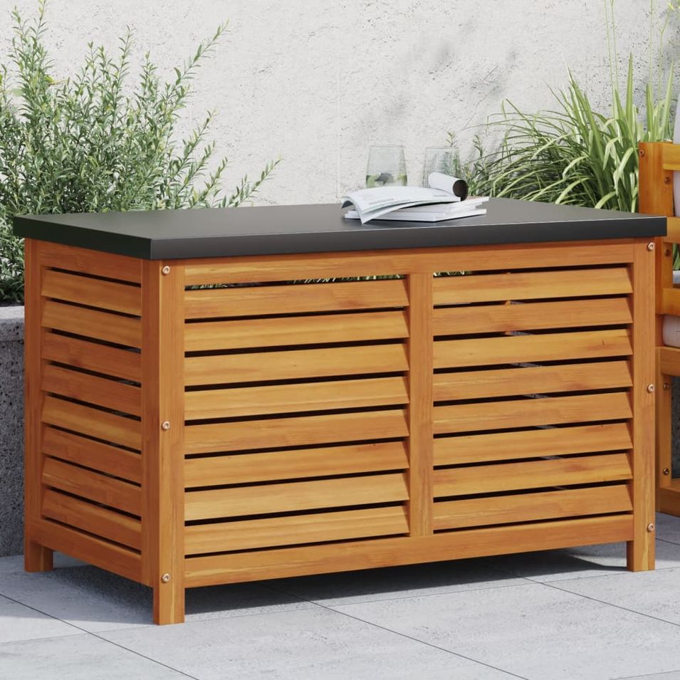Boîte de rangement de jardin 90x48x55 cm bois massif d'acacia - Photo n°1