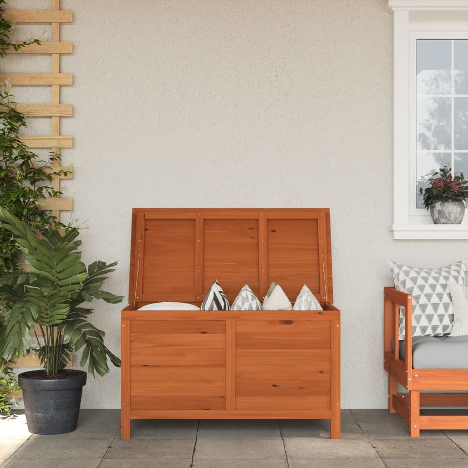 Boîte de rangement de jardin 99x49,5x58,5 cm bois massif sapin - Photo n°1