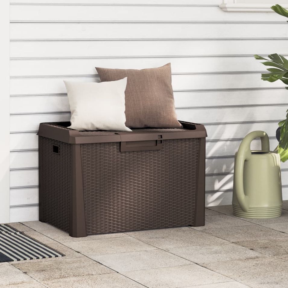 Boîte de rangement de jardin marron 125 L PP - Photo n°1
