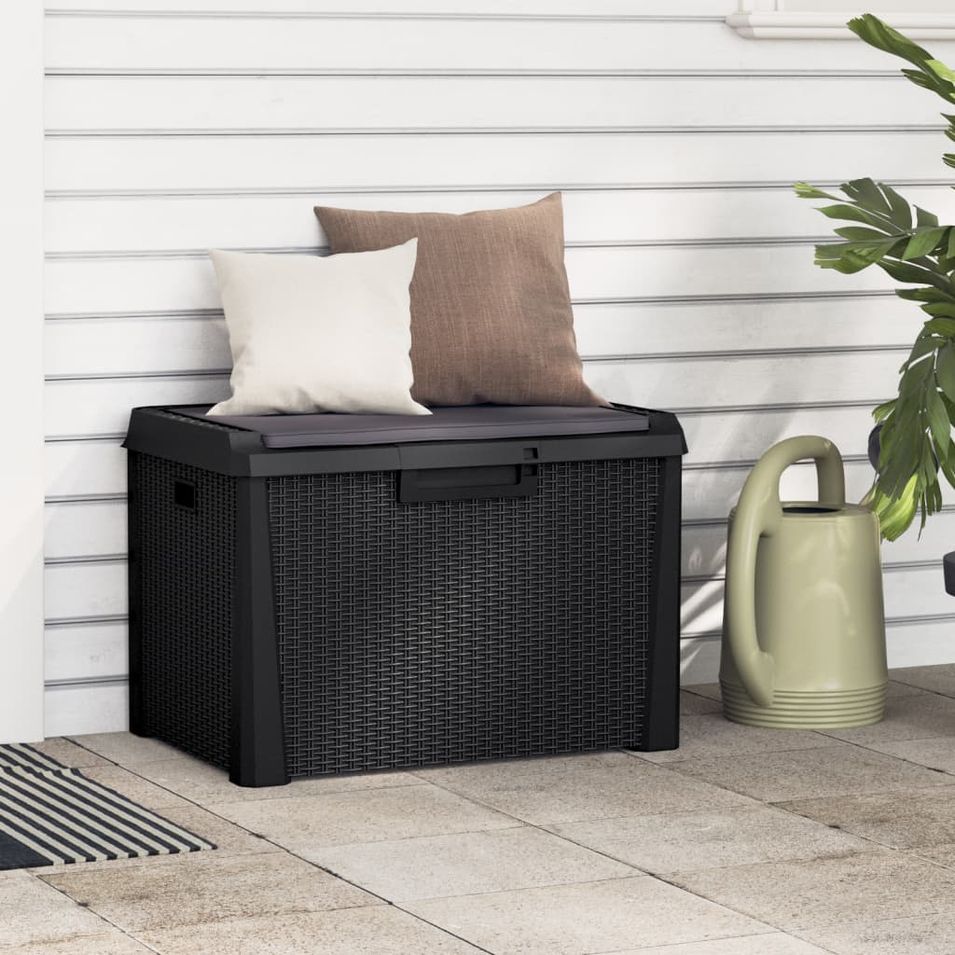 Boîte de rangement jardin coussin de siège anthracite 125 L PP - Photo n°1