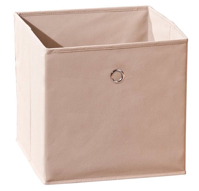 Boîte de rangement pliable tissu beige Peggy - Photo n°1