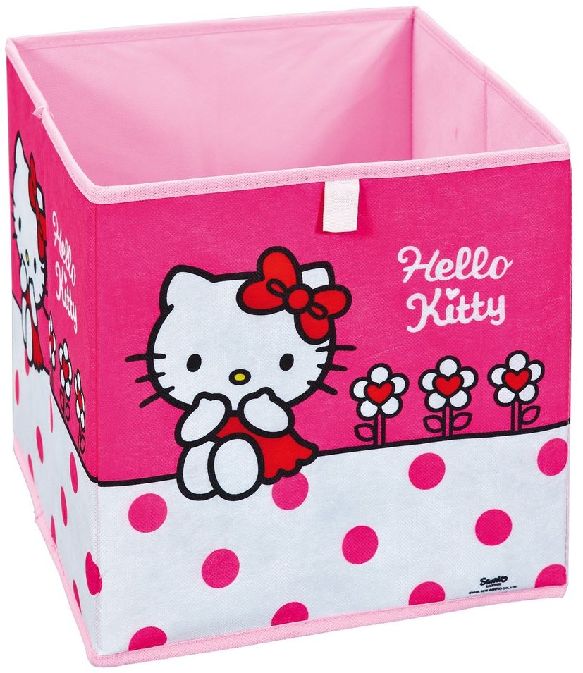 Boîte de rangement pliable tissu rose Hello Kitty Florecita - Photo n°1