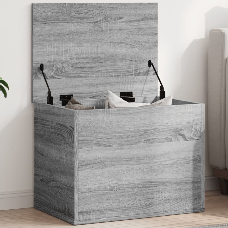 Boîte de rangement sonoma gris 60x42x46 cm bois d'ingénierie - Photo n°1