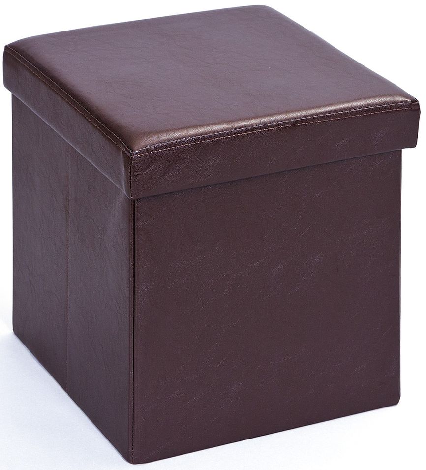 Boîte pliable similicuir marron Santy - Photo n°1