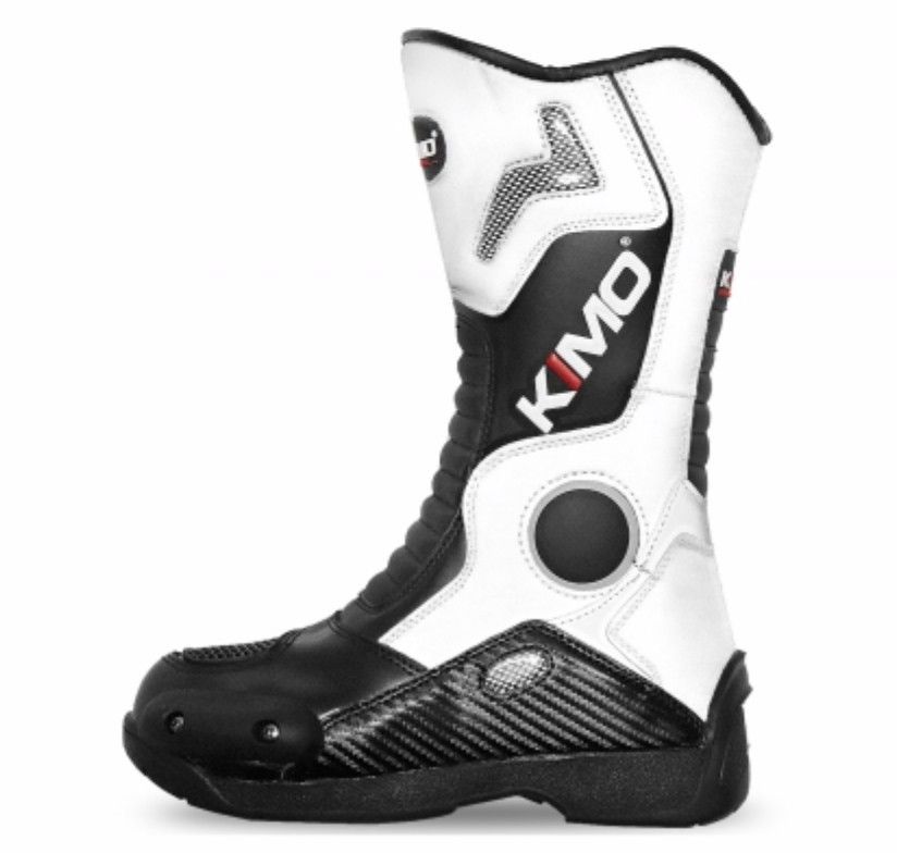 Bottes enfant moto cross Kimo Racing blanc - Photo n°1