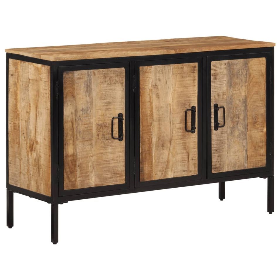 Buffet 105x35x70 cm bois de manguier brut massif - Photo n°1