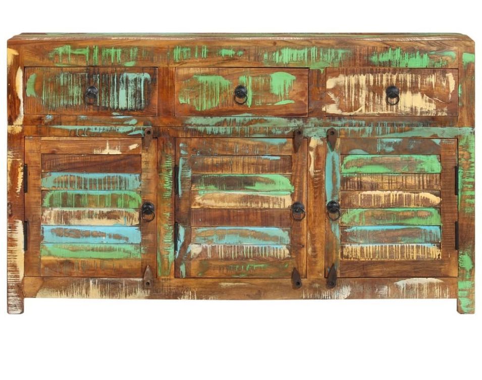 Buffet 110x30x65 cm Bois massif de récupération - Photo n°1