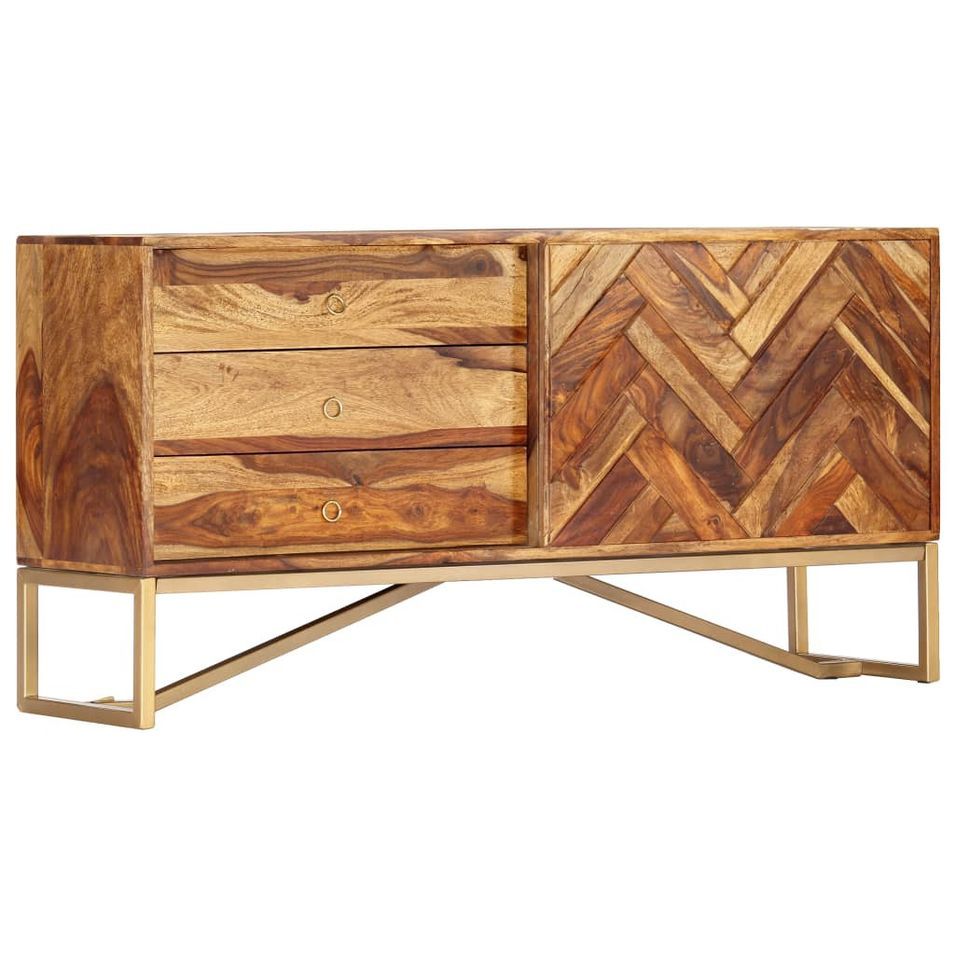 Buffet 118 x 30 x 60 cm Bois massif de Sesham - Photo n°1
