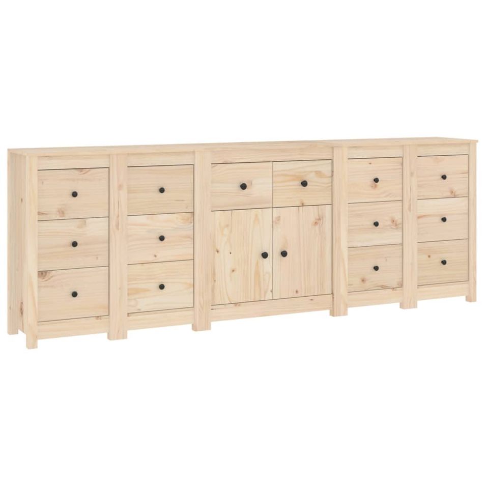 Buffet 2 portes 14 tiroirs en bois massif de pin Morika – Élégance et fonctionnalité XXL - Photo n°1