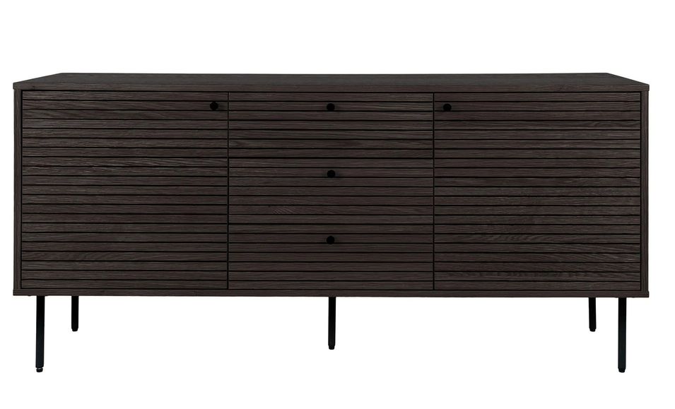 Buffet 2 portes 3 tiroirs KYOTO – Chêne & métal noir - Photo n°1