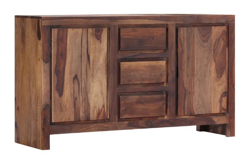 Buffet 2 portes 3 tiroirs sesham massif foncé Balima 2 - Photo n°1