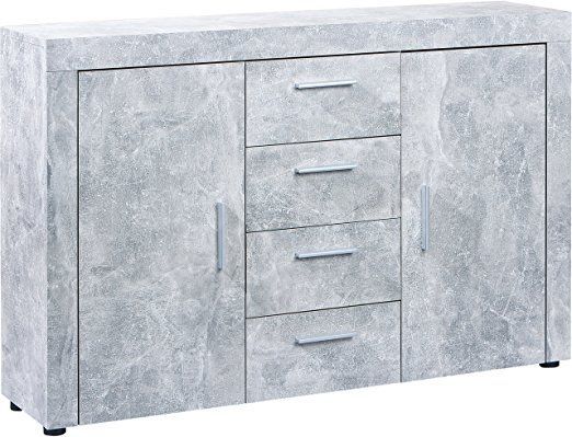 Buffet 2 portes 4 tiroirs aspect Béton 3.1 - Photo n°1