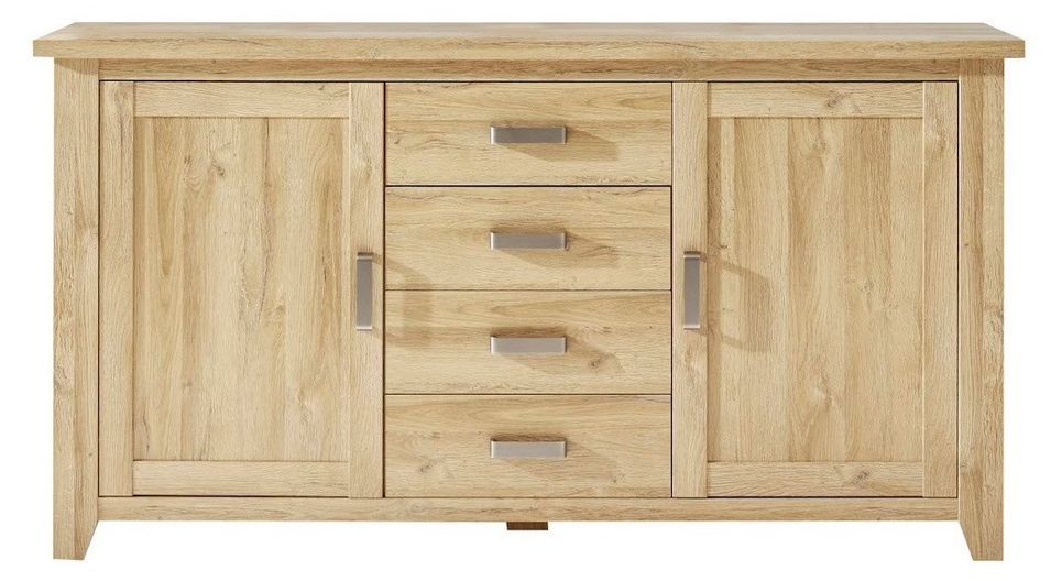 Buffet 2 portes 4 tiroirs chêne rustique mélaminé Mobal - Photo n°1