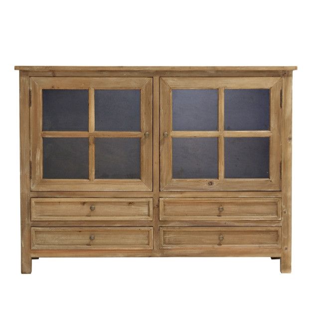 Buffet 2 portes 4 tiroirs orme massif clair Marti - Photo n°1