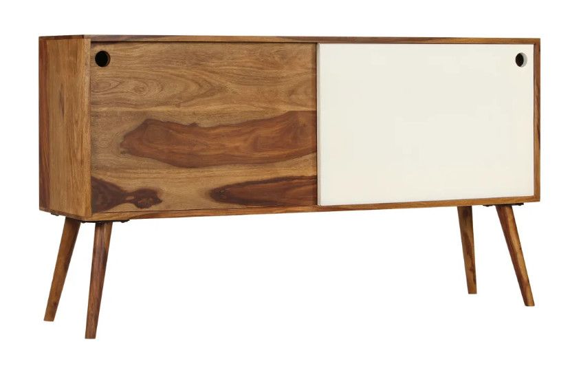 Buffet 2 portes sesham massif foncé Flore - Photo n°1