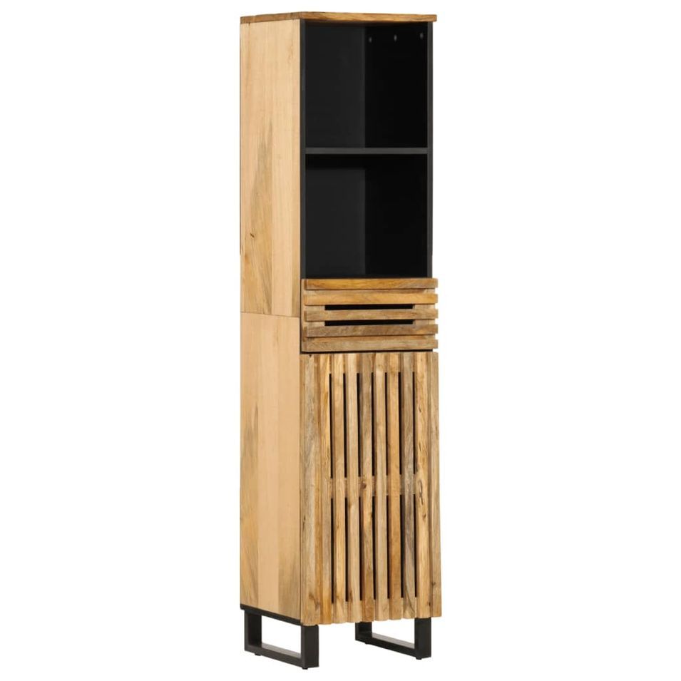 Buffet 38x34x160 cm bois de manguier massif brut - Photo n°1