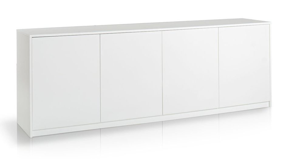 Buffet 4 portes bois mélaminé blanc Narea L 238 cm - Photo n°1