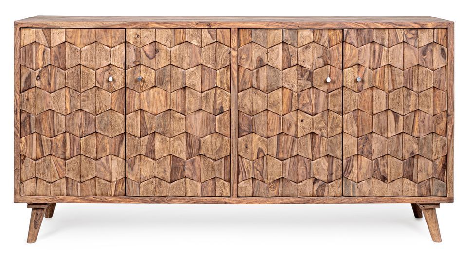Buffet 4 portes KANT – bois massif de sheesham – 177 x 40 cm - Photo n°1