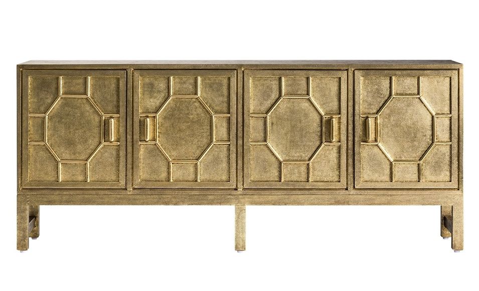 Buffet art déco 4 portes laiton doré Santok 183 cm - Photo n°1