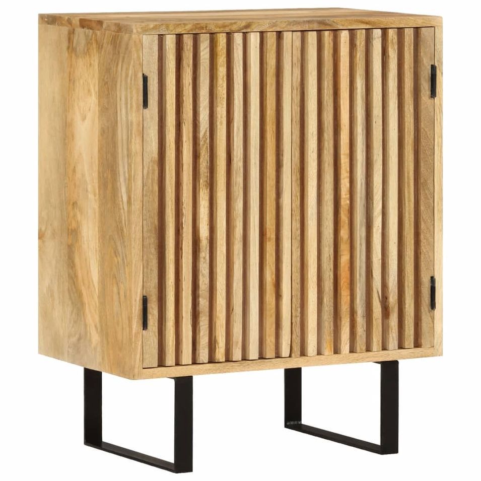 Buffet avec 2 portes 55x35x70 cm bois massif de manguier - Photo n°1