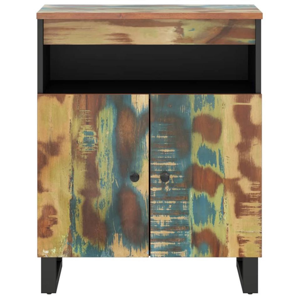 Buffet avec 2 portes 60x33x75 cm bois massif de récupération - Photo n°1