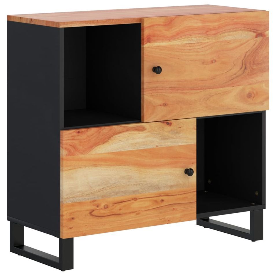 Buffet avec 2 portes 80x33x75 cm bois massif d'acacia - Photo n°1