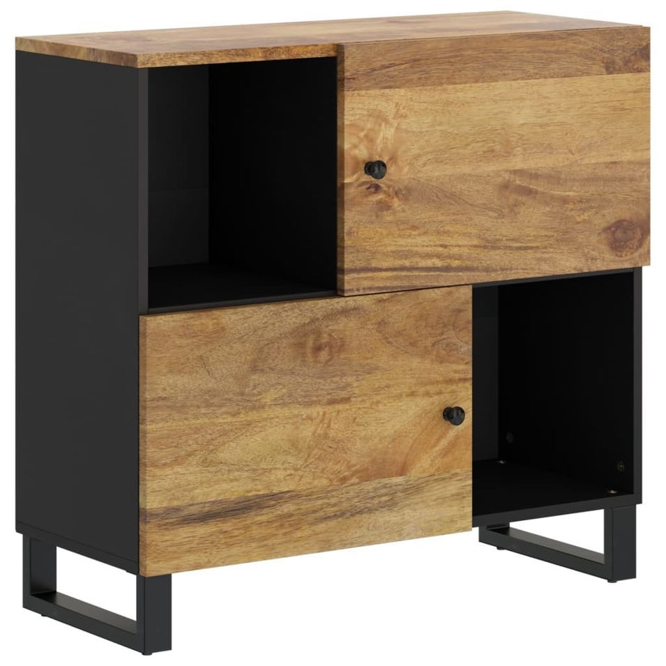 Buffet avec 2 portes 80x33x75 cm bois massif de manguier - Photo n°1