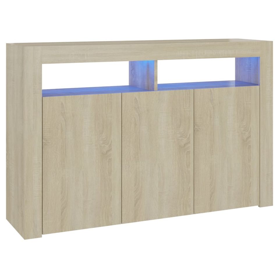 Buffet avec lumières LED Chêne sonoma 115,5x30x75 cm - Photo n°1