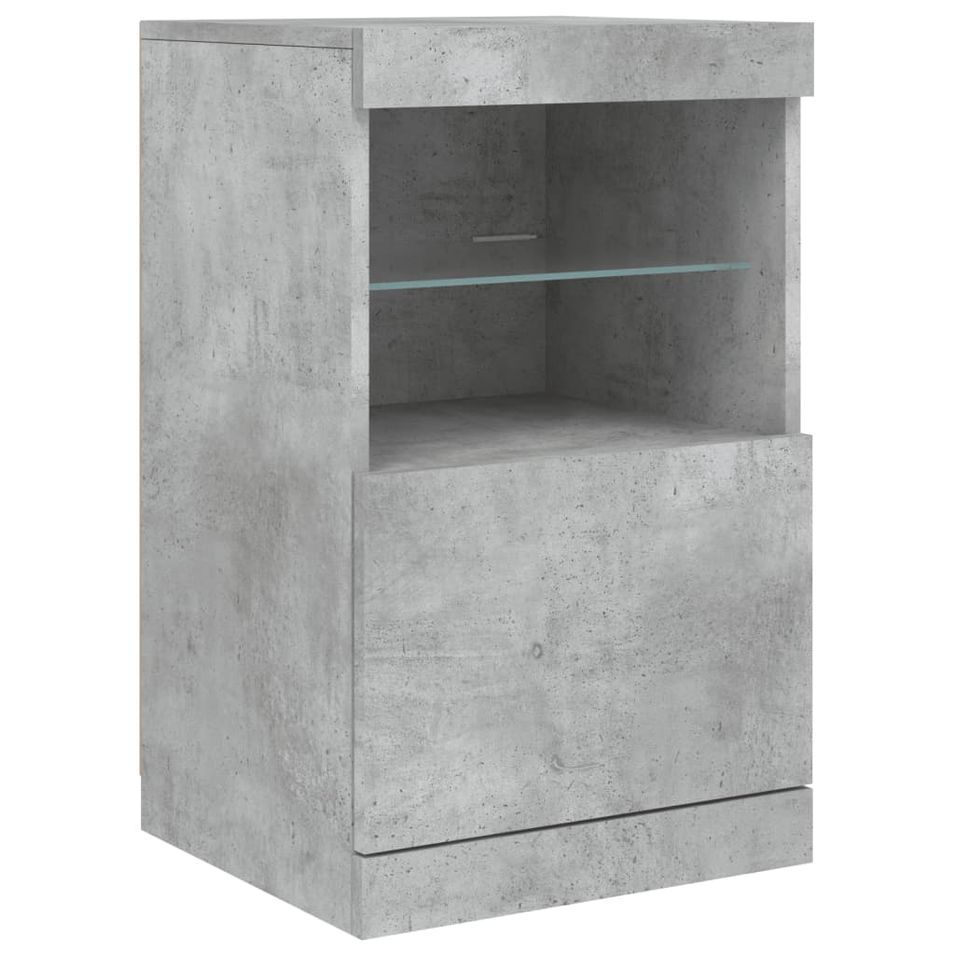 Buffet avec lumières LED gris béton 41x37x67 cm - Photo n°1