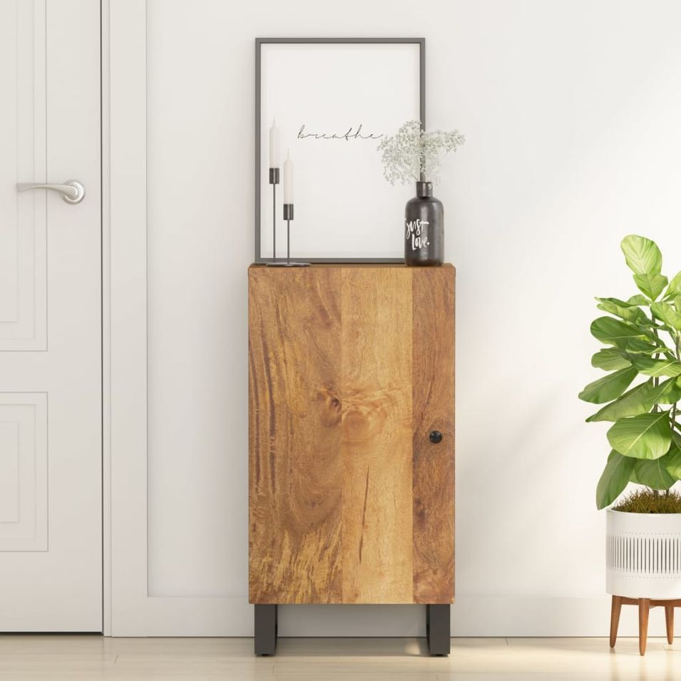 Buffet avec porte 40x31x75 cm bois massif de manguier - Photo n°1