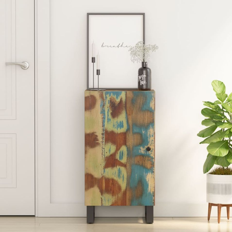 Buffet avec porte 40x31x75 cm bois massif de récupération - Photo n°1
