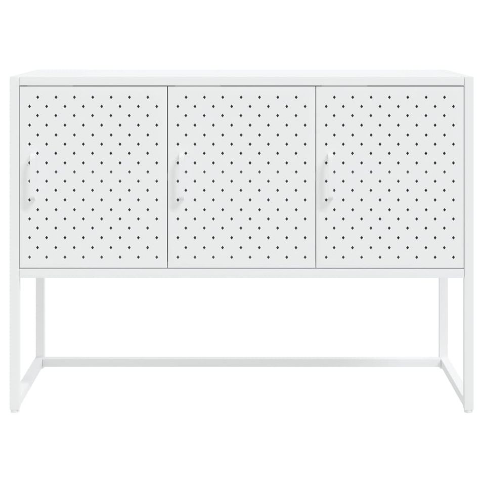 Buffet Blanc 105x35x75 cm Acier - Photo n°1