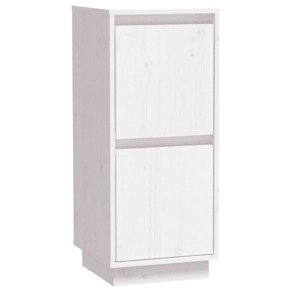 Buffet Blanc 31,5x34x75 cm Bois massif de pin - Photo n°1