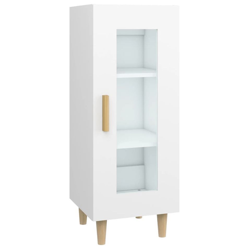 Buffet blanc 34,5x34x90 cm bois d'ingénierie - Photo n°1