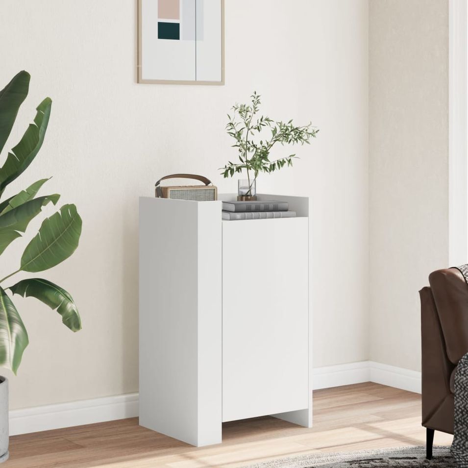 Buffet blanc 45x35x75 cm bois d'ingénierie - Photo n°1