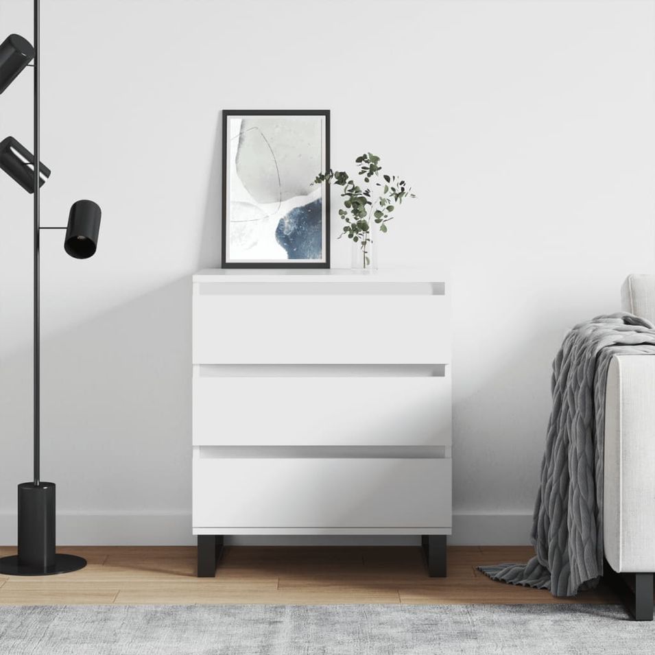 Buffet Blanc 60x35x70 cm Bois d'ingénierie - Photo n°1