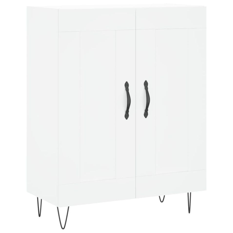 Buffet blanc 69,5x34x90 cm bois d'ingénierie - Photo n°1