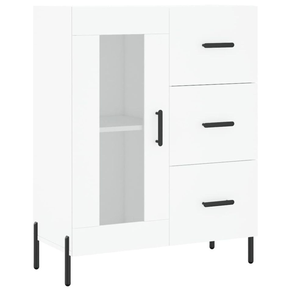 Buffet blanc 69,5x34x90 cm bois d'ingénierie - Photo n°1