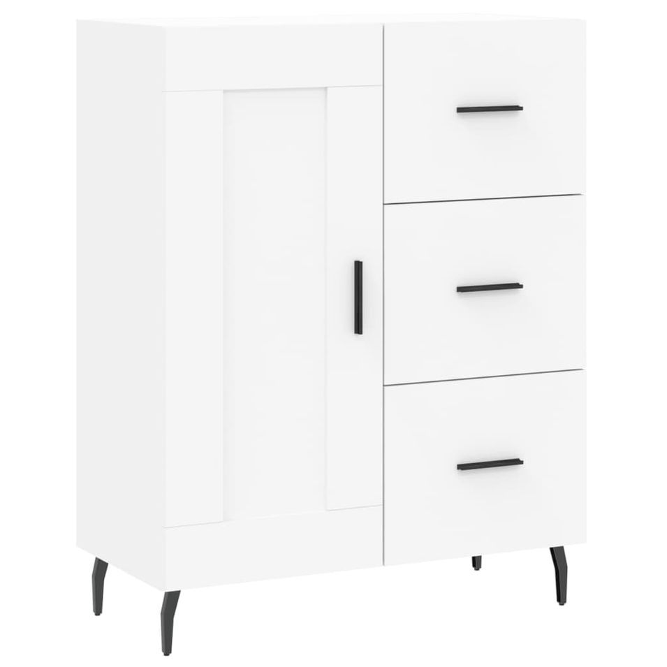Buffet blanc 69,5x34x90 cm bois d'ingénierie - Photo n°1