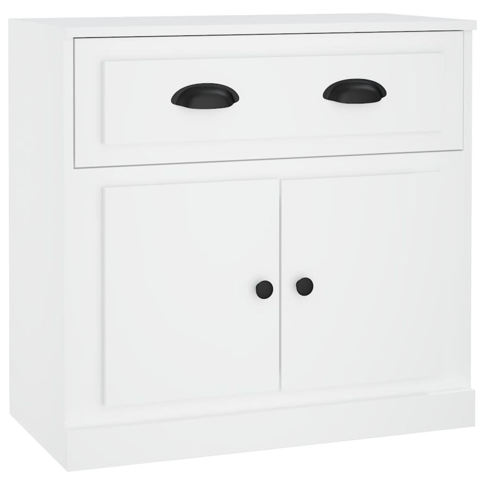 Buffet blanc 70x35,5x67,5 cm bois d'ingénierie - Photo n°1