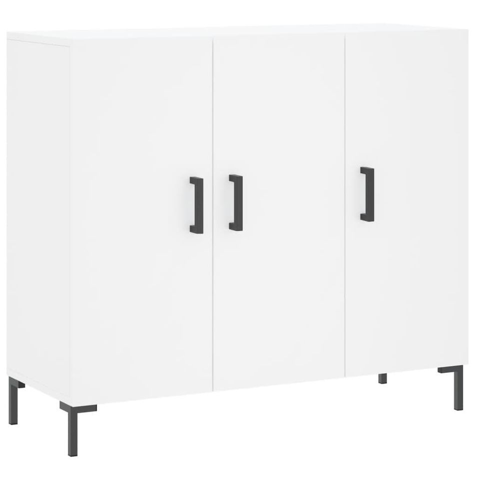 Buffet blanc 90x34x80 cm bois d'ingénierie - Photo n°1