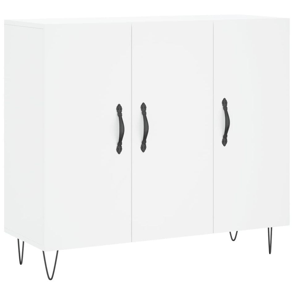 Buffet blanc 90x34x80 cm bois d'ingénierie - Photo n°1