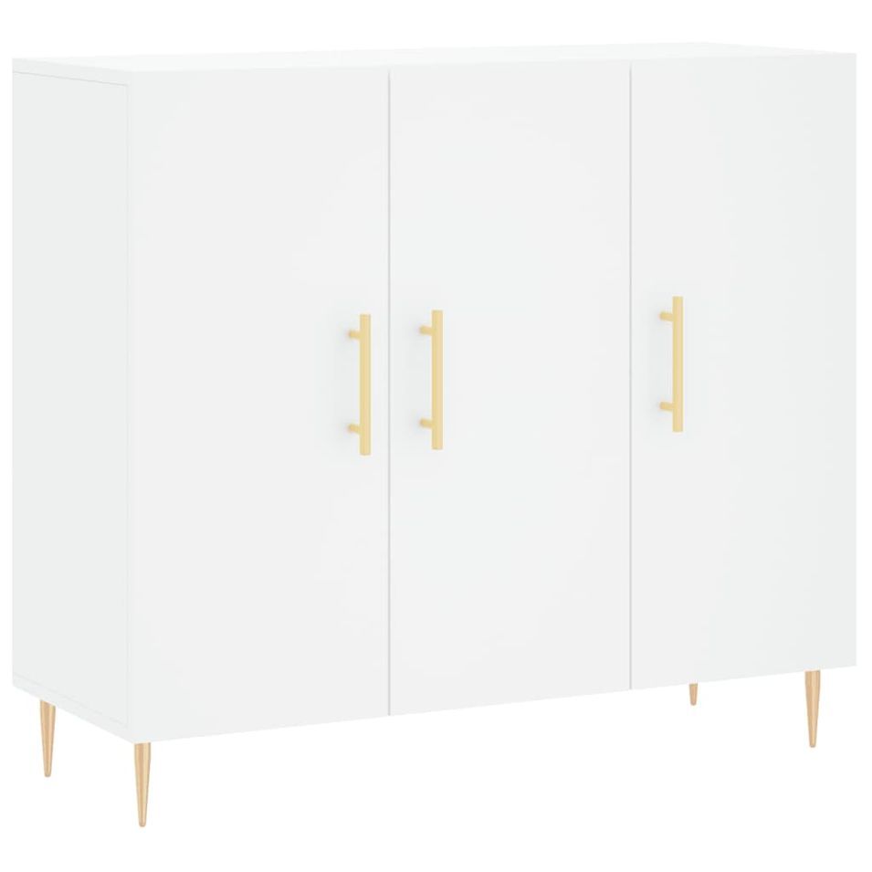 Buffet blanc 90x34x80 cm bois d'ingénierie - Photo n°1