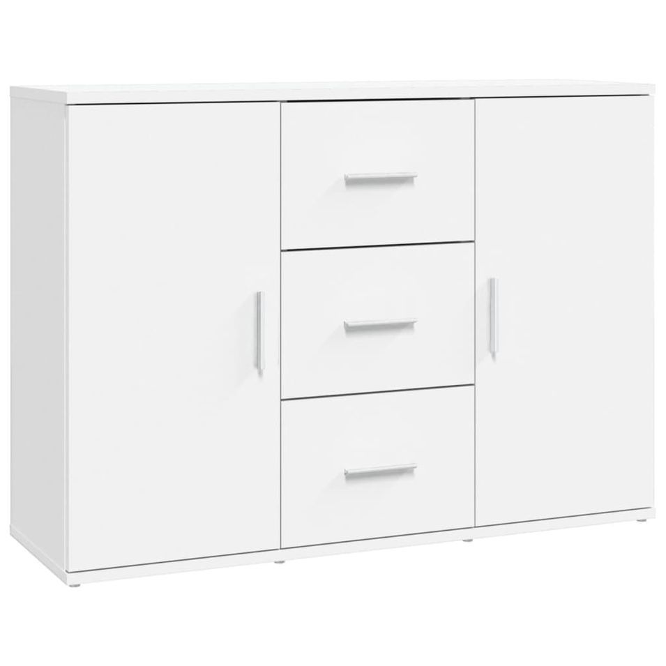 Buffet blanc 91x29,5x65 cm bois d'ingénierie - Photo n°1